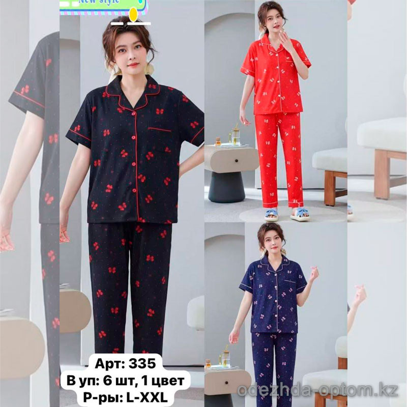b6-335-4 Комплект женской пижамы: рубашка и штаны, L-2XL, 1 пачка (6 шт) b6-335-4 Комплект женской пижамы: рубашка и штаны, L-2XL, 1 пачка (6 шт)