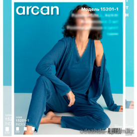 d7-15201-1 Arsan Комплект женской домашней одежды: майка, штаны и накидка, S-2XL, 1 пачка (3 шт)