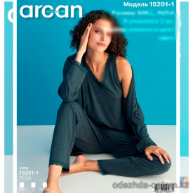 d7-15201-1-2 Arsan Комплект женской домашней одежды: майка, штаны и накидка, S-2XL, 1 пачка (3 шт)