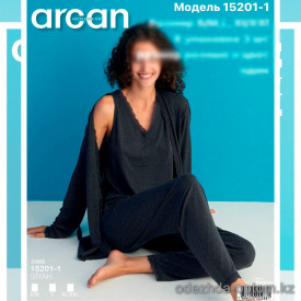 d7-15201-1-3 Arsan Комплект женской домашней одежды: майка, штаны и накидка, S-2XL, 1 пачка (3 шт)