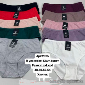 b6-2525 Anttifu Трусики женские однотонные, XL-3XL, 1 пачка (12 шт)