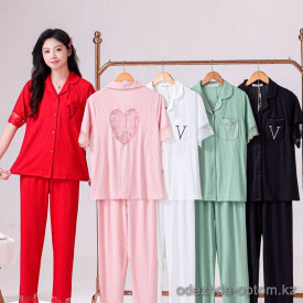 b16-52402 Комплект женской пижамы: рубашка и штаны, M-XL, 1 пачка (3 шт)