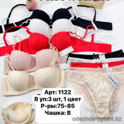 b6-1122-2 Miss Wicasa Комплект кружевного нижнего белья: бюстгальтер анжелика с пуш-ап и трусики, чашка B, 1 пачка (3 шт)