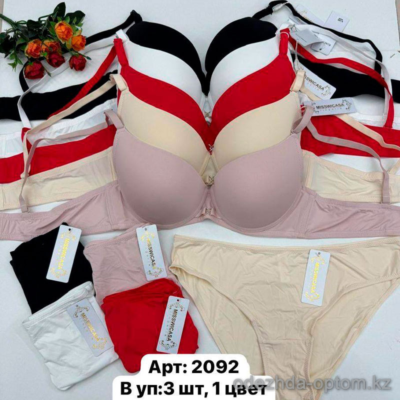 b6-2092-1 Miss Wicasa Комплект нижнего белья: бюстгальтер и трусики, чашка C, 1 пачка (3 шт) b6-2092-1 Miss Wicasa Комплект нижнего белья: бюстгальтер и трусики, чашка C, 1 пачка (3 шт)