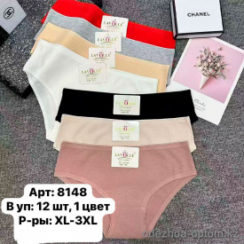 b6-8148 Lavolle Трусики женские однотонные, XL-3XL, 1 пачка (12 шт)