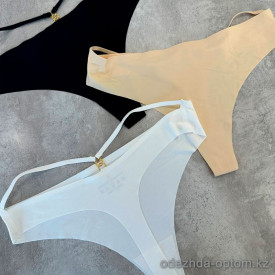 b13-026 Трусики женские однотонные стринги, S-XL, 1 пачка (12 шт)