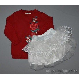 d4-4461 Детский комплект: свитер, юбка, 2-5 лет, 1 пачка (4 шт)