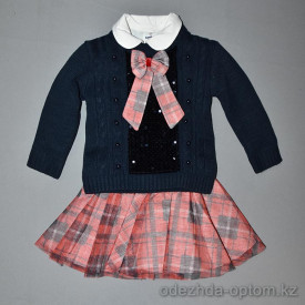 d4-4841 Детский комплект: свитер, юбка, блузка, 6-18 мес, 1 пачка (4 шт)