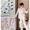 b4-3009-1 Комплект женской пижамы с бантиками: рубашка и штаны, L-XL, 1 пачка (2 шт)