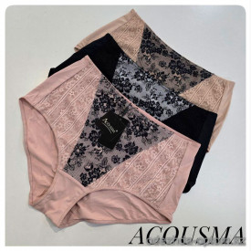 b4-P6556 Acousma Трусики женские высокие слипы, L-3XL, 1 пачка (6 шт)