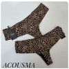 b4-P6595 Acousma Трусики женские леопардовые стринги, большие размеры, L-3XL, 1 пачка (6 шт)