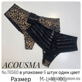 b4-T6560-1 Acousma Трусики женские стринги, M-2XL, 1 пачка (6 шт)