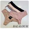 b4-T9443 Balaloum Трусики женские однотонные стринги, S-XL, 1 пачка (6 шт)
