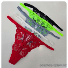 b4-KL1057 Трусики женские кружевные стринги, L-XL, 1 пачка (12 шт)