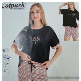 b4-17310 Cotpark Комплект женской домашней одежды: футболка и шорты, M-2XL, 1 пачка (4 шт) b4-17310 Cotpark Комплект женской домашней одежды: футболка и шорты, M-2XL, 1 пачка (4 шт)