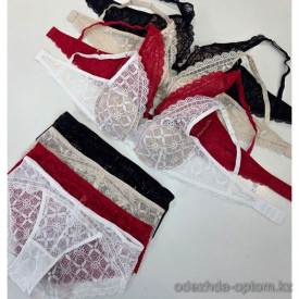 b4-1703 Комплект нижнего белья: бюстгальтер на тонком поролоне и трусики, M-XL, 1 пачка (6 шт) b4-1703 Комплект нижнего белья: бюстгальтер на тонком поролоне и трусики, M-XL, 1 пачка (6 шт)