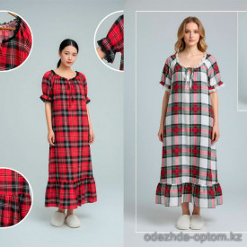 d7-0000 Платье женское домашнее свободного кроя, S-XL, 1 пачка (4 шт)