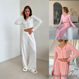 d7-82289 Комплект женской пижамы: кофта и штаны, S-L, 1 пачка (3 шт)