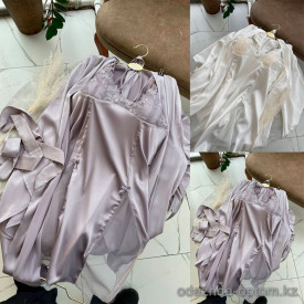 b13-2255 Сорочка женская в комплекте с халатом, стандарт, 1 пачка (3 шт)
