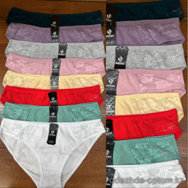 b2-1298 Anttifu Трусики женские однотонные, 42-46, 1 пачка (12 шт)