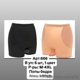 b6-666-5 Трусики женские с накладной попой и бедрами, M-4XL, 1 пачка (6 шт)