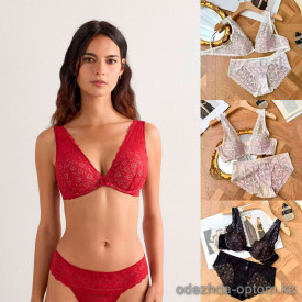b13-1703 Комплект кружевного нижнего белья: бюстгальтер и трусики, M-XL, 1 пачка (3 шт)