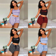 b13-709 Комплект женской пижамы: топ нп бретельках и шорты, стандарт, 1 шт