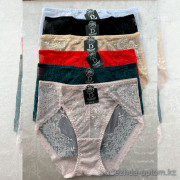 b13-9032 Трусики женские однотонные кружевные, M-XL, 1 пачка (18 шт)