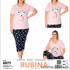 d7-4577 Rubina Комплект домашней одежды для полных дам, 2XL-4XL, 1 пачка (3 шт)