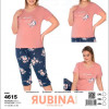 d7-4615 Rubina Комплект домашней одежды для полных дам, 2XL-4XL, 1 пачка (3 шт)