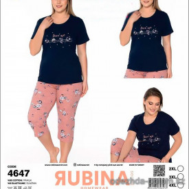 d7-4647 Rubina Комплект домашней одежды для полных дам, 2XL-4XL, 1 пачка (3 шт)
