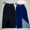 j4-0481 Юбка женская джинсовая с разрезом, 25-29, стрейч, 1 пачка (5 шт)