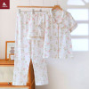 d7-0111 Комплект женской пижамы 3в1: рубашка, шорты и штаны, M-XL, 1 пачка (3 шт)