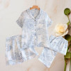 d7-0114 Комплект женской пижамы 3в1: рубашка, шорты и штаны, M-XL, 1 пачка (3 шт)