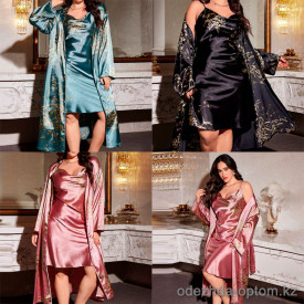 b16-0711 Комплект пижамы для полных дам: сорочка и халат, 2XL-4XL, 1 пачка (3 шт) b16-0711 Комплект пижамы для полных дам: сорочка и халат, 2XL-4XL, 1 пачка (3 шт)