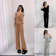 b16-9012 Комплект женской пижамы 3в1: кофта, майка и штаны, M-XL, 1 пачка (3 шт)