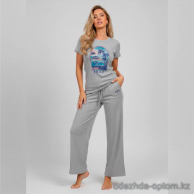 b15-71191-1 Комплект женской пижамы: футболка и штаны, 1 пачка (3 шт) b15-71191-1 Комплект женской пижамы: футболка и штаны, 1 пачка (3 шт)