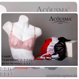 b4-U6600 Acousma Бюстгальтер без поролона, чашка C, 1 пачка (6 шт) b4-U6600 Acousma Бюстгальтер без поролона, чашка C, 1 пачка (6 шт)