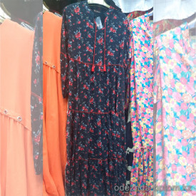 w2-0415 Платье женское с орнаментом цветов свободного кроя, шифон, большие размеры, 48-54, 1 пачка (4 шт)