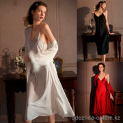 b16-2531 Халат женский в комплекте с сорочкой, M-XL, 1 пачка (3 шт)