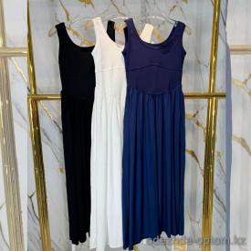 w26-1393 Платье женское однотонное на широких лямках, стандарт, 1 шт