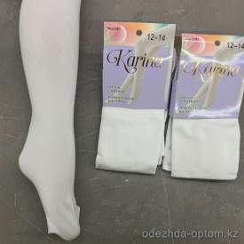 k2-2343 Karina Детские и подростковые белые колготки, 6-14 лет, 120 ден, 1 пачка (6 шт)