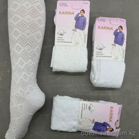 k2-341 Karina Детские белые колготки, х/б, 1 пачка (6 шт)