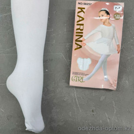 k2-58257 Karina Детские белые колготки, 5-8 лет, 120 ден, 1 пачка (6 шт)