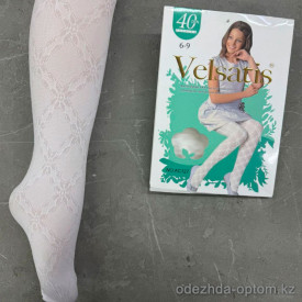 k2-AC127 Velsatis Детские и подростковые белые колготки, 6-13 лет, 40 ден, 1 пачка (6 шт)
