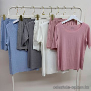 b15-638 Комплект женской бесшовной пижамы: футболка и шорты, M-L, 1 пачка (4 шт)