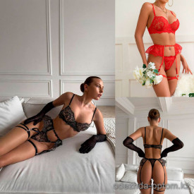 b16-1153 Комплект кружевного нижнего белья в комплекте с перчатками 5в1, M-XL, 1 пачка (3 шт) b16-1153 Комплект кружевного нижнего белья в комплекте с перчатками 5в1, M-XL, 1 пачка (3 шт)