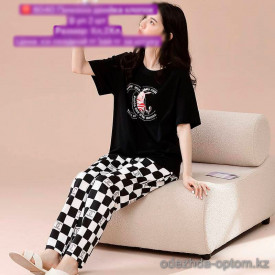 b16-8040 Комплект женской пижамы: футболка и штаны, XL-2XL, 1 пачка (2 шт) b16-8040 Комплект женской пижамы: футболка и штаны, XL-2XL, 1 пачка (2 шт)