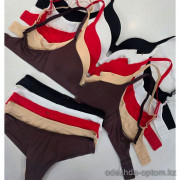 b4-1319 Комплект нижнего белья: бюстгальтер без косточек на тонком поролоне и стринги, 1 пачка (6 шт)