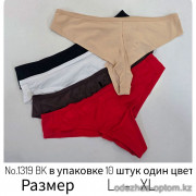 b4-1319BK Трусики женские однотонные стринги, L-XL, 1 пачка (10 шт)